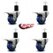 Service Caster 3'' Blue Poly Swivel 1-3/4'' Expanding Stem Caster Set Total Lock Brake, 4PK SCC-EXTTL20S314-PPUB-BLUE-134-4 - alternate 3